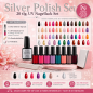 Preview: Silver UV Nail Polish Set - 20 tlg. UV Nagellack Set